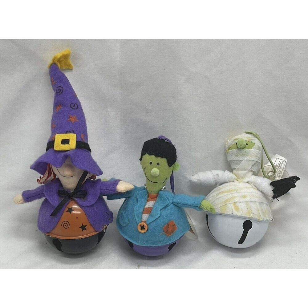 Avon Halloween Jingle Bell Ornaments Spooky Fun Pals Metal Dracula Mummy Witch